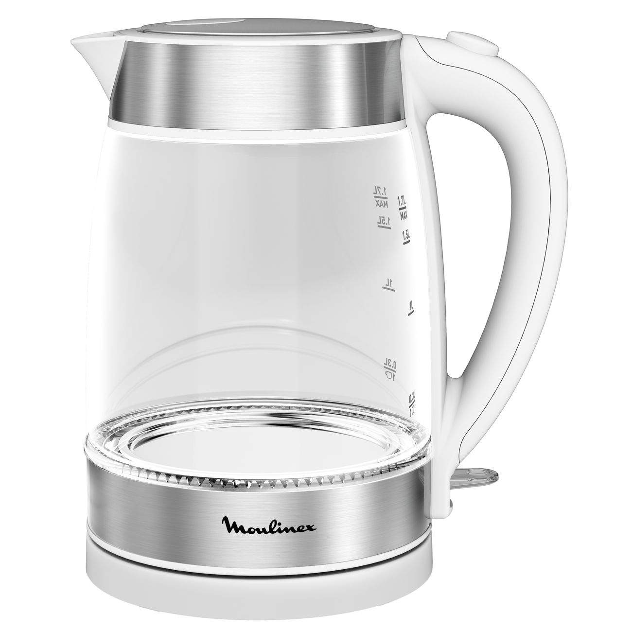 Чайник электрический Moulinex BY600130 1.7 л прозрачный, серебристый, белый - купить в Эльдорадо, цена на Мегамаркет