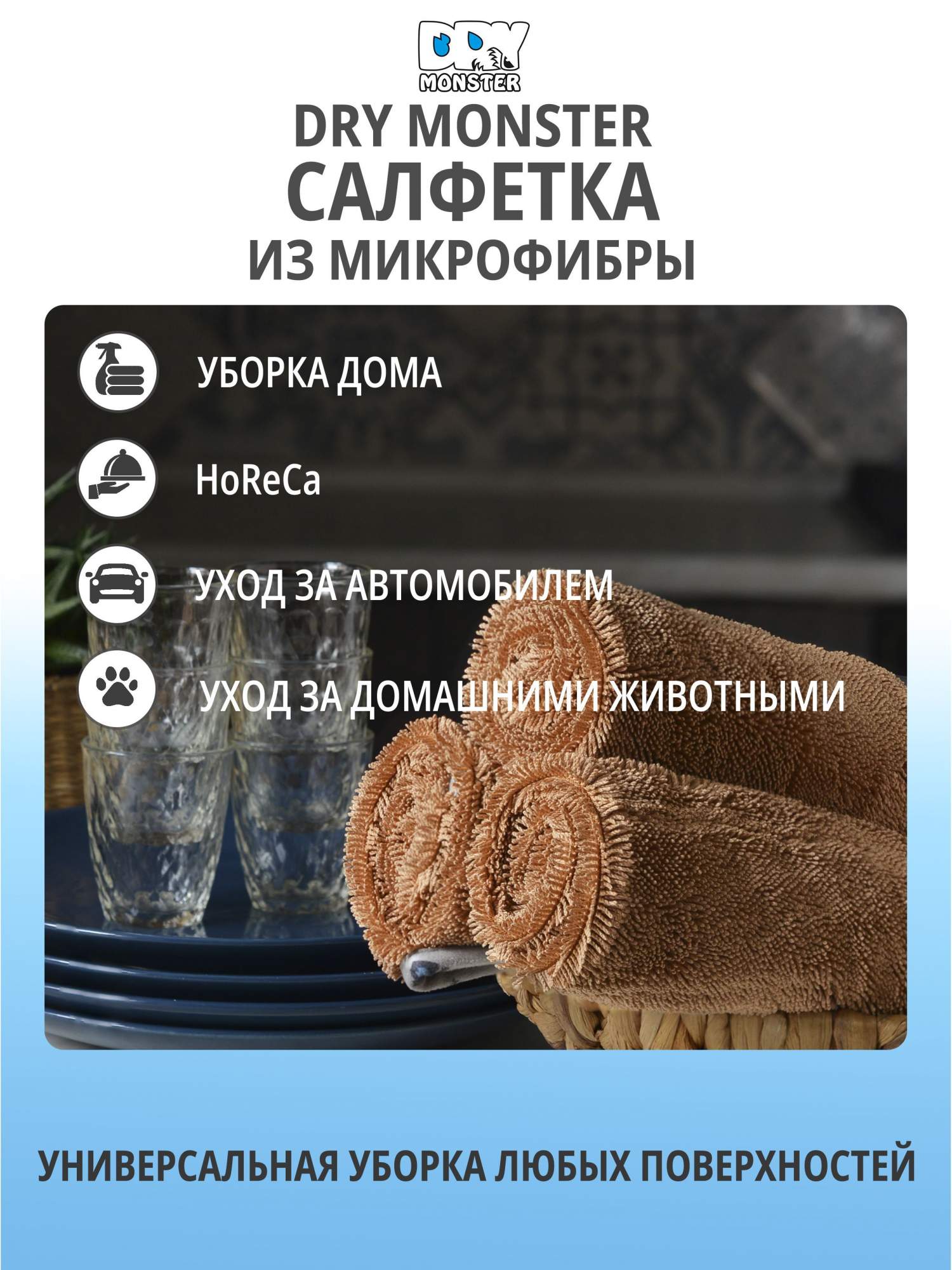 Супервпитывающее полотенце для сушки кузова автомобиля DRY MONSTER TOWEL  50*60 - купить в Москве, цены на Мегамаркет | 100054099360