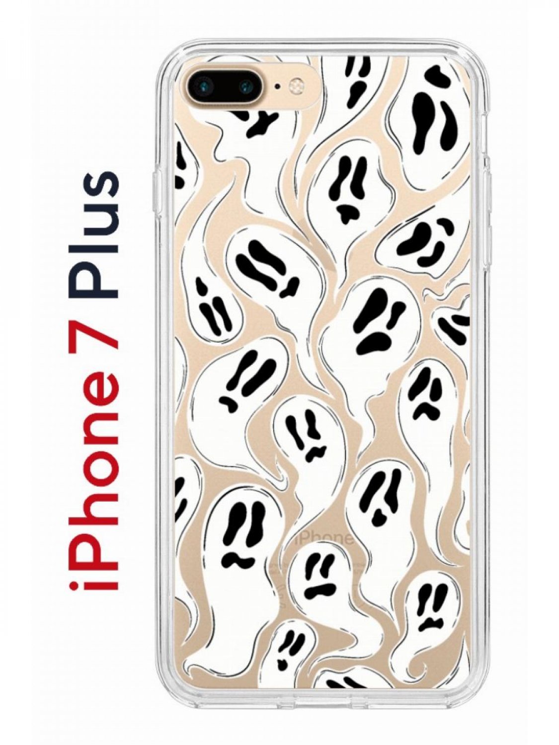 Чехол на iPhone 7 Plus/8 Plus с принтом Kruche Print Призраки, бампер с  защитой камеры, купить в Москве, цены в интернет-магазинах на Мегамаркет