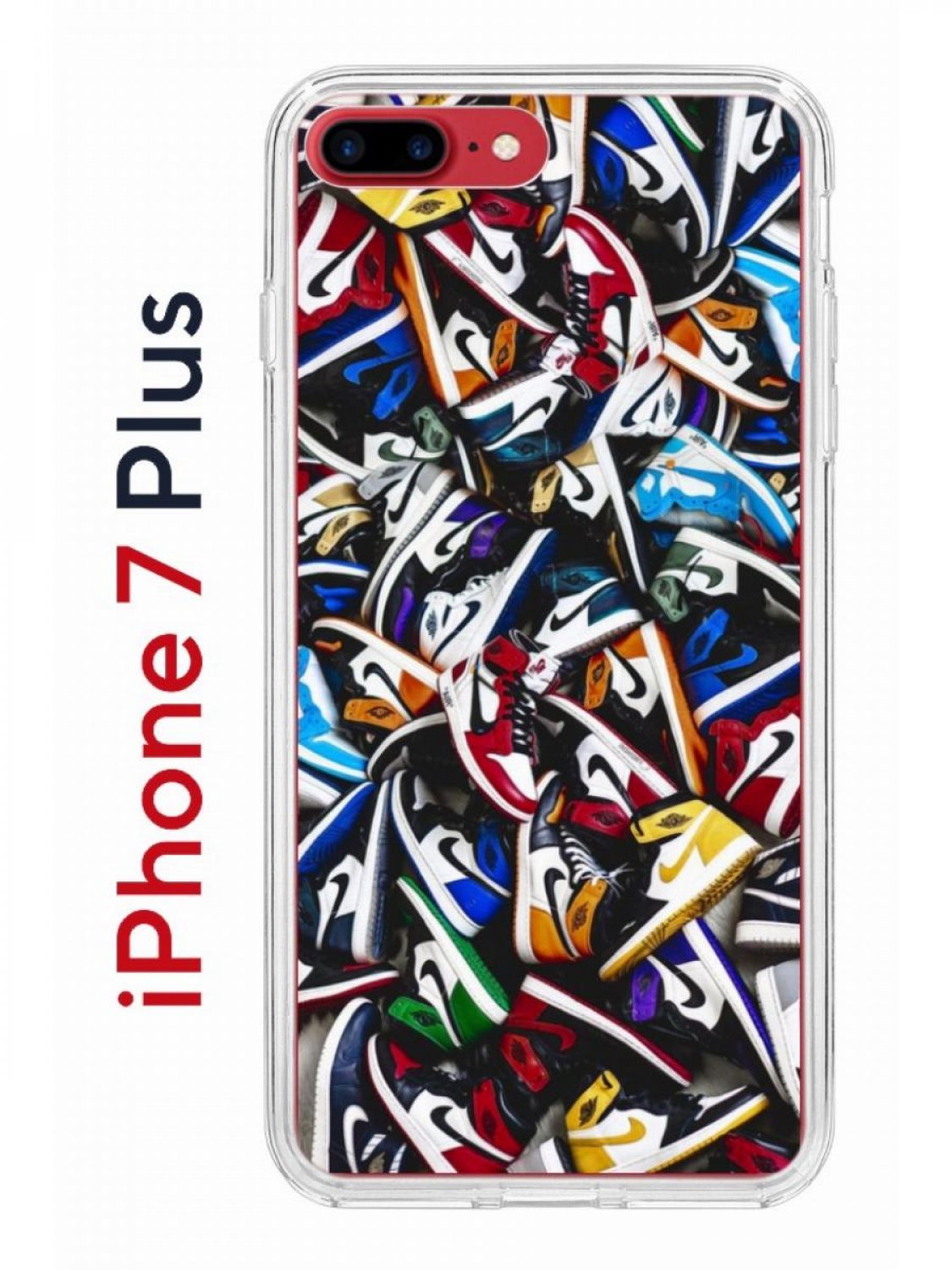 Чехол на iPhone 7 Plus/8 Plus Kruche Print Кроссовки Nike Air, бампер с  защитой камеры – купить в Москве, цены в интернет-магазинах на Мегамаркет