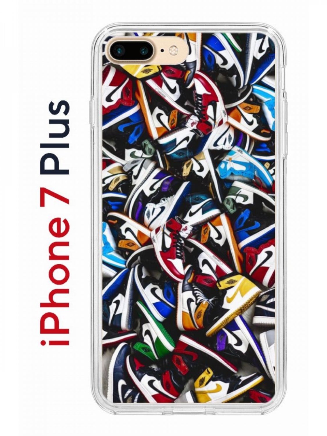 Чехол на iPhone 7 Plus/8 Plus Kruche Print Кроссовки Nike Air, бампер с  защитой камеры – купить в Москве, цены в интернет-магазинах на Мегамаркет