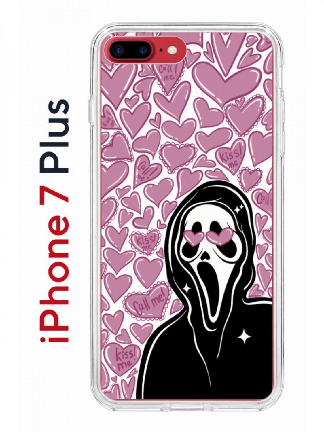 Чехол на iPhone 7 Plus/8 Plus Kruche Print Любовь и Крик, бампер с защитой  камеры, купить в Москве, цены в интернет-магазинах на Мегамаркет