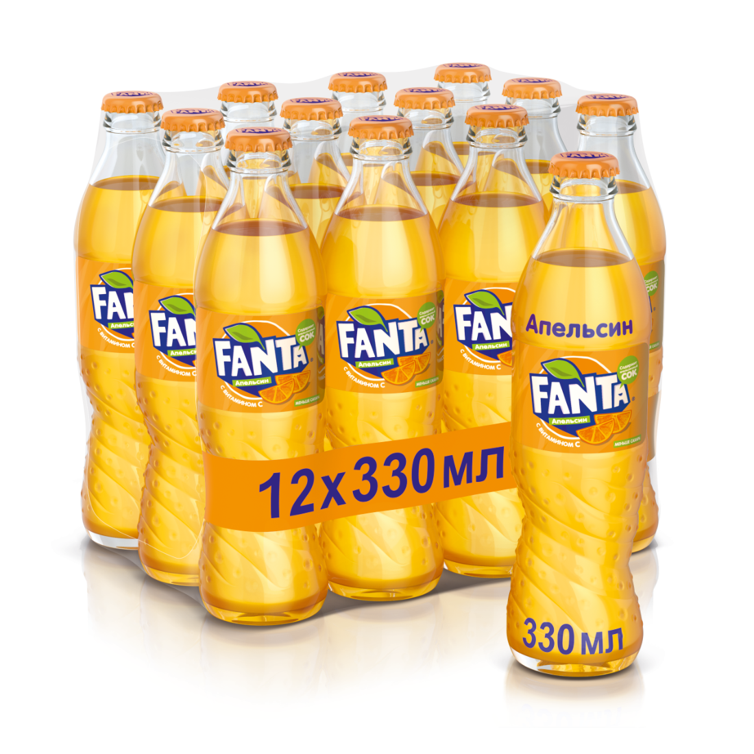 Купить газированный напиток Fanta апельсин 0,33 л, цены на Мегамаркет | Артикул: 100028154377