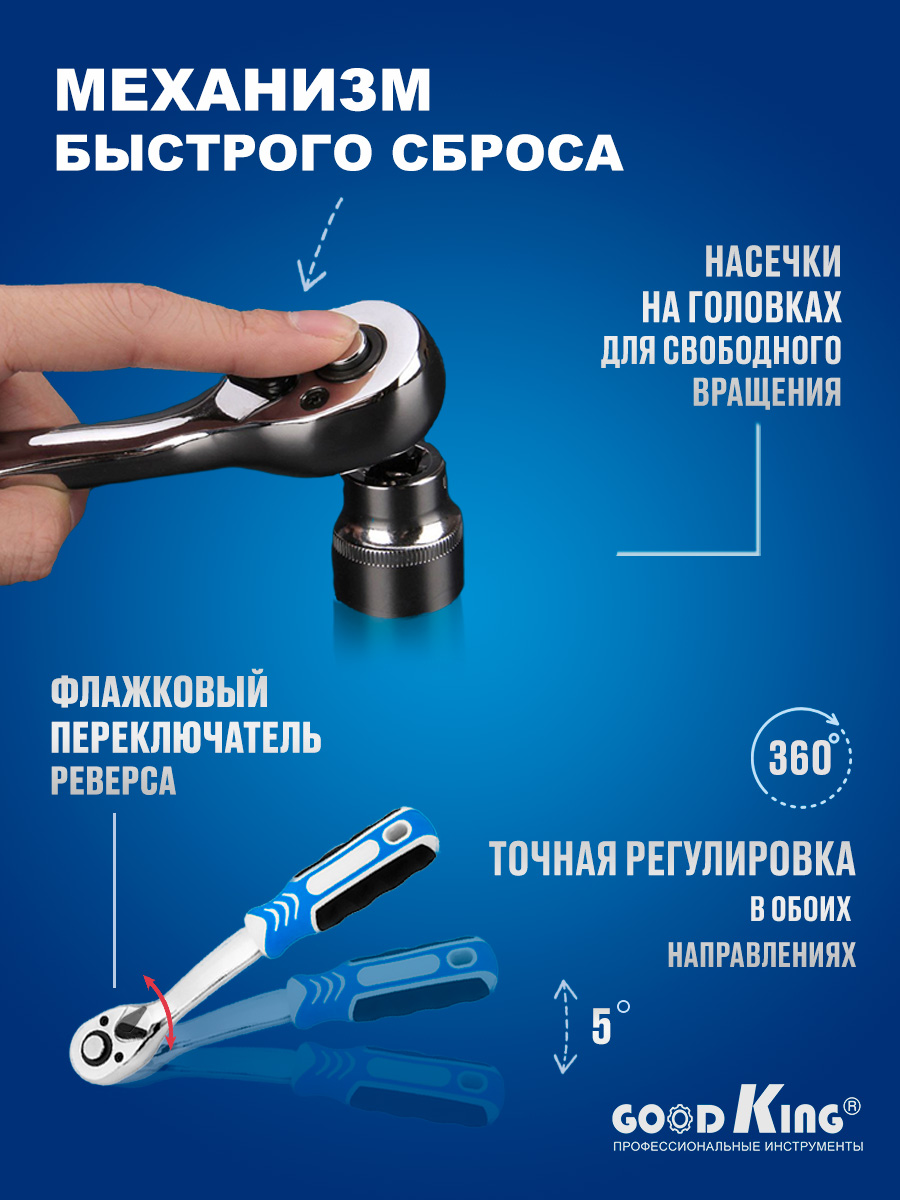 Набор инструментов 94 предмета GOODKING 10094-В - отзывы покупателей на  Мегамаркет | 600004273523