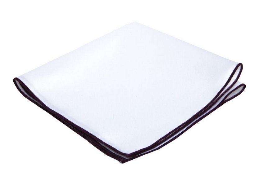 Нагрудный платок мужской 2beMan PG-WHITE-COTTON белый/фиолетовый