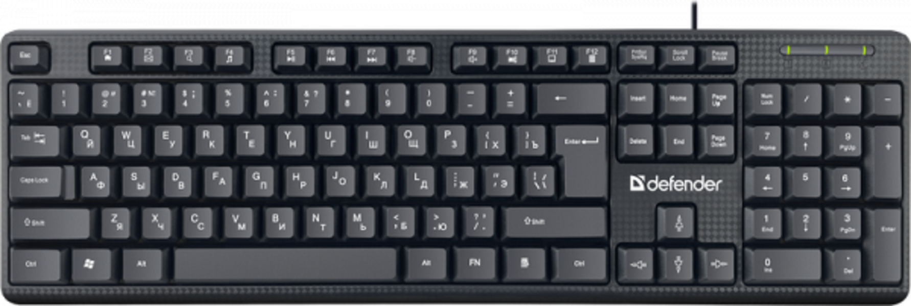 Проводная клавиатура Defender Daily HB-162 Black - купить в Ресурс-Медиа, цена на Мегамаркет