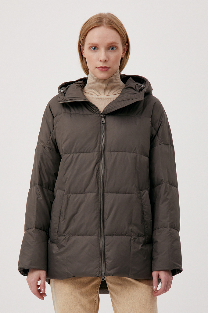 Куртка женская Finn Flare FAB110221 коричневая XL