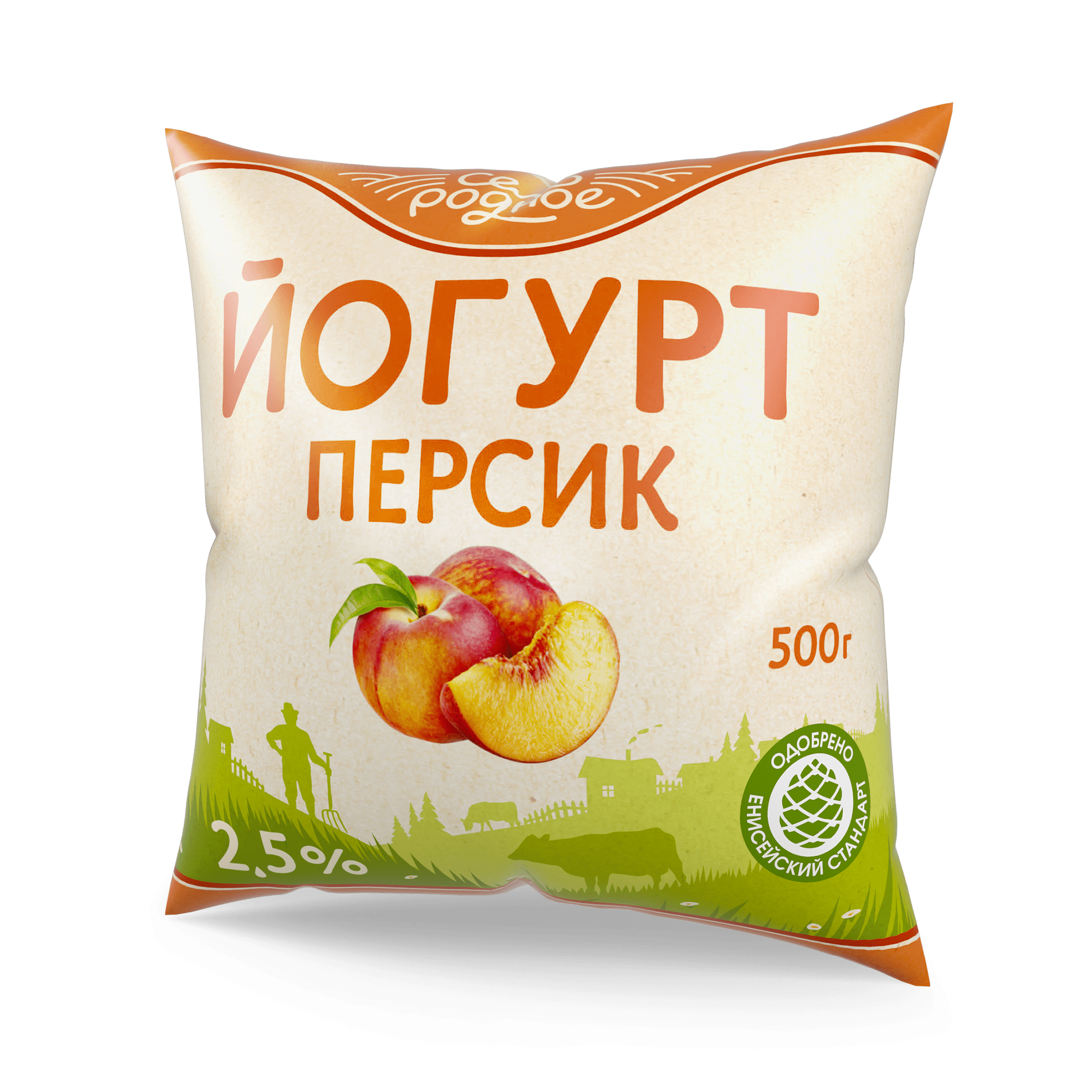 Питьевой йогурт Село Родное персик 2,5% БЗМЖ 500 г