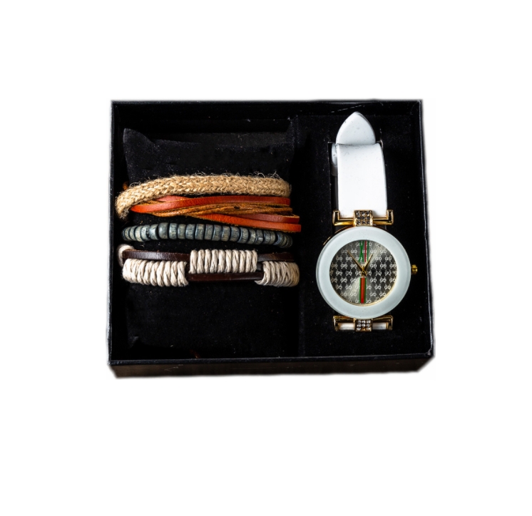 Подарочный набор женский MyPads M-A04972 часы и 4 творческих браслета веревочных