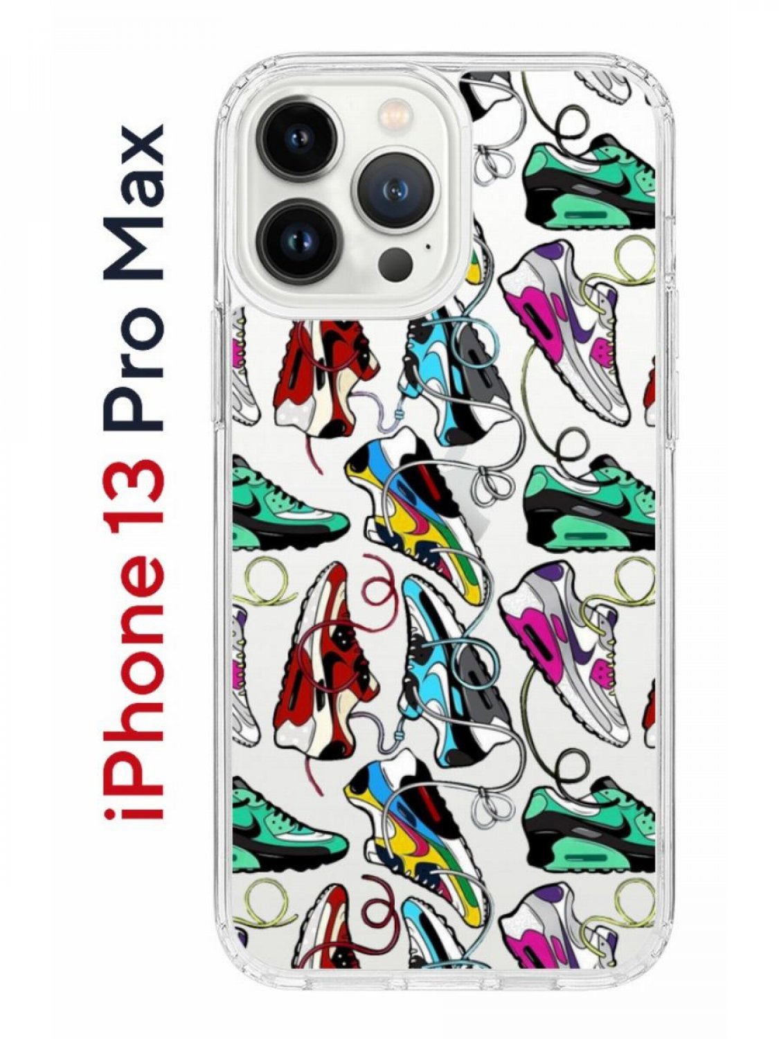 Чехол на iPhone 13 Pro Max Kruche Print Кроссы Nike Air Max, бампер с  защитой камеры, купить в Москве, цены в интернет-магазинах на Мегамаркет