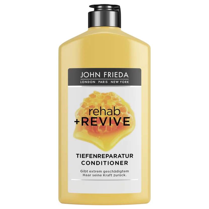 Купить кондиционер John Frieda Rehab&Revive для восстановления поврежденных волос 250 мл, цены на Мегамаркет | Артикул: 600006576097