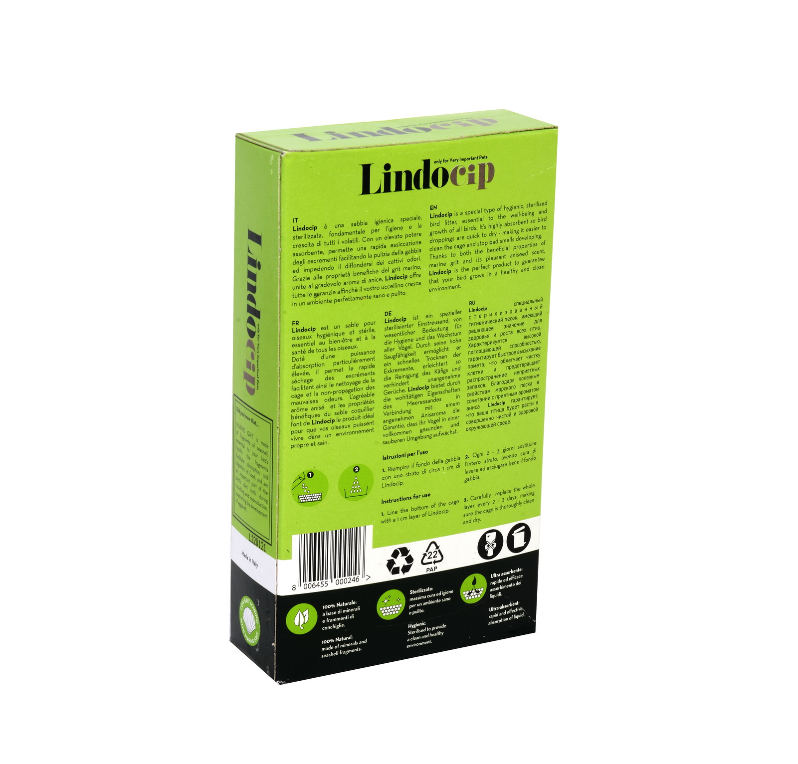 Наполнитель LindoCat LINDO CIP для птиц с ароматом аниса, 1кг (Италия)