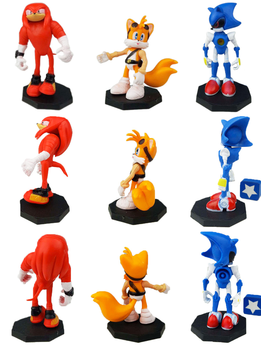 Купить фигурки StarFriend еж Соник Sonic the Hedgehog 6 в 1 Тэйлз Наклз Эми  Роуз Стикс 6,5-8 см, цены на Мегамаркет