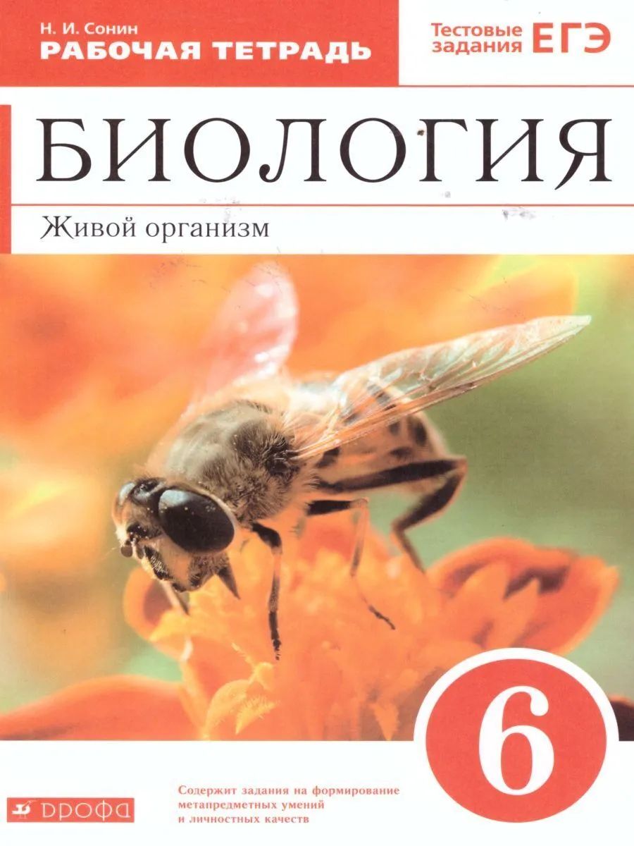 Сонин. Биология 6кл. Живой организм. Рабочая тетрадь с тестовыми… - купить  книги для подготовки к ЕГЭ в интернет-магазинах, цены на Мегамаркет |