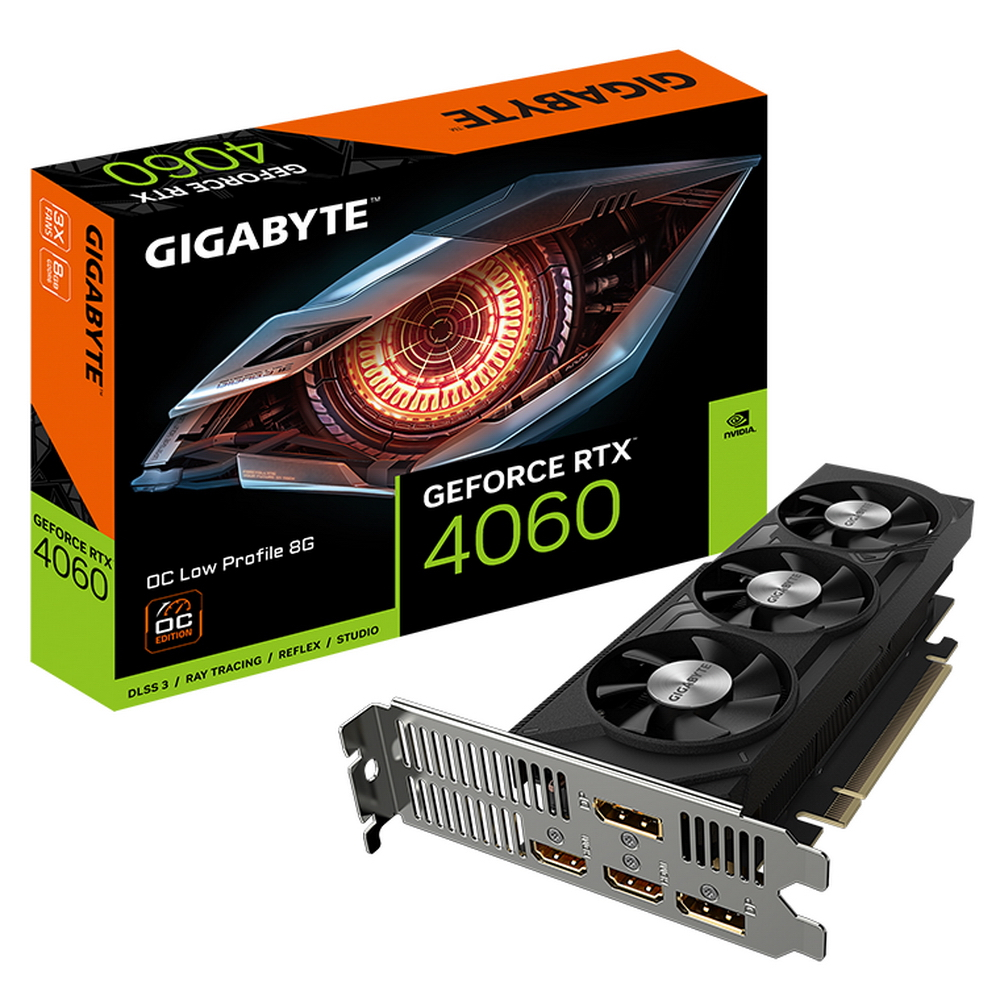 Видеокарта Gigabyte NVIDIA GeForce RTX4060 OC Low Profile 8GB [GV-N4060OC-8GL] - купить в Lime Store, цена на Мегамаркет