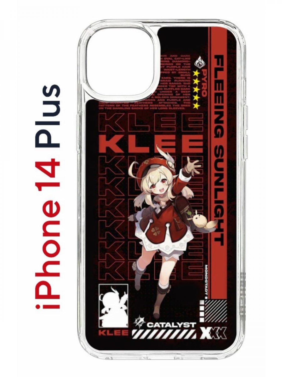 Чехол на iPhone 14 Plus с принтом Kruche Print Klee Genshin, бампер с  защитой камеры, купить в Москве, цены в интернет-магазинах на Мегамаркет