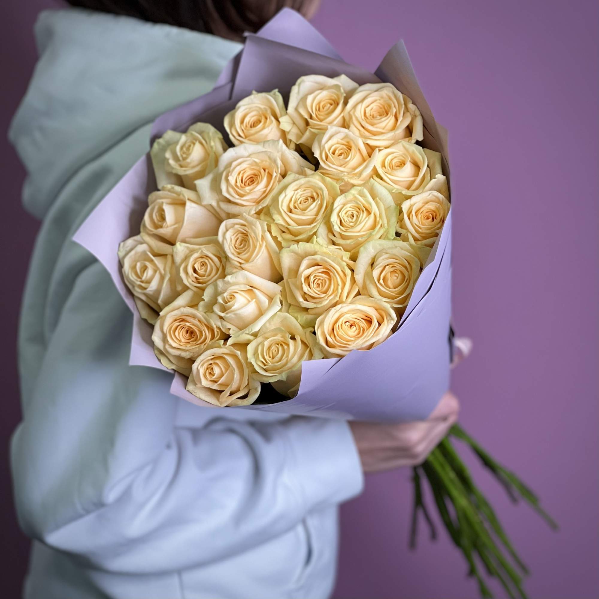 Букет цветов из кремовой розы 60 см Айва
