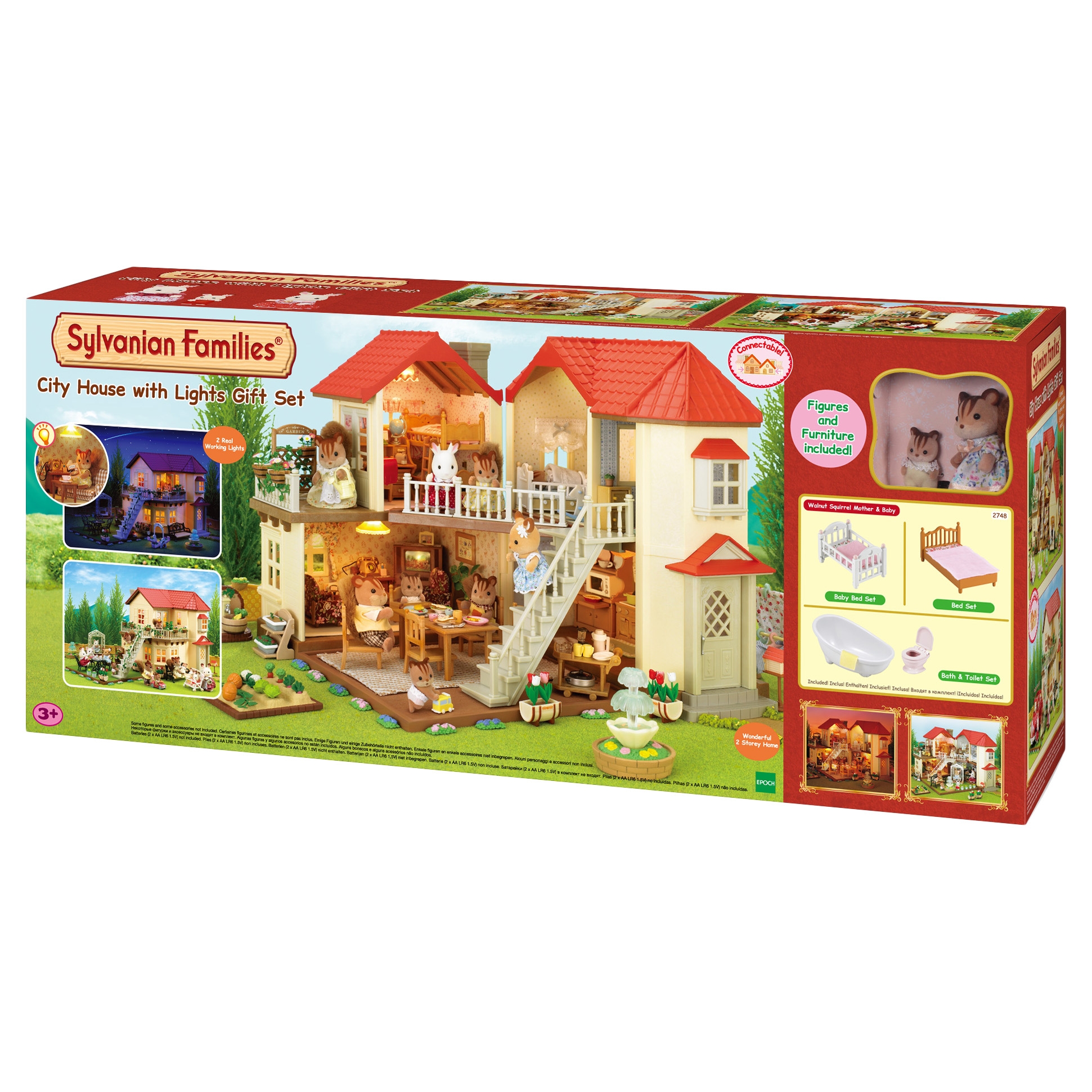 Купить игровой набор Sylvanian Families Большой дом со светом (подарочный  набор Е) 2748, цены на Мегамаркет