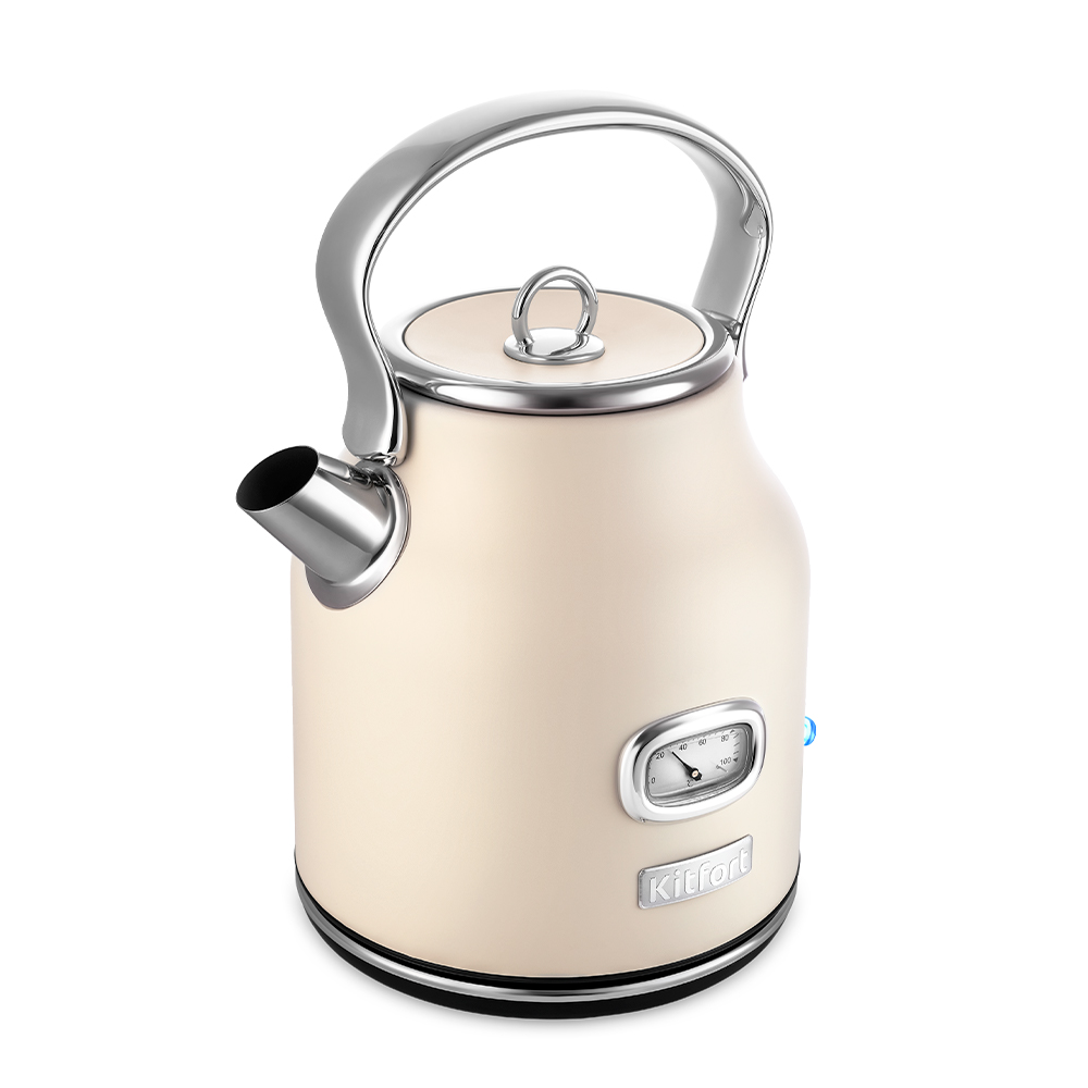 Чайник электрический Kitfort КТ-6150-1 1.7 л бежевый, серебристый, купить в Москве, цены в интернет-магазинах на Мегамаркет