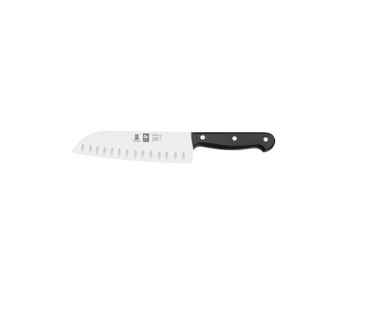 Нож японский Santoku 180/300 мм с бороздками, черный TECHNIC Icel 1 шт - купить в Москве, цены на Мегамаркет | 100051241435