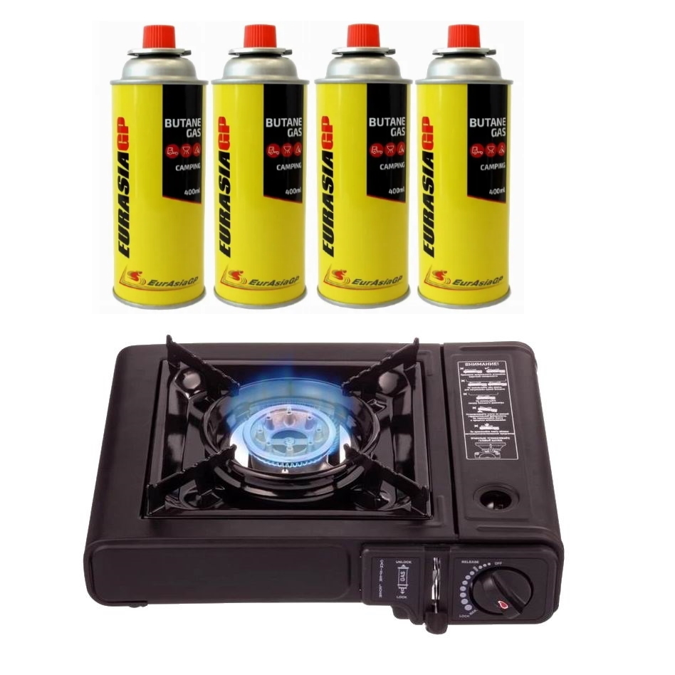 Походная газовая плита М5 в кейсе (12770) и 4 баллона цанговых - купить в Москве, цены на Мегамаркет - Всё для походов