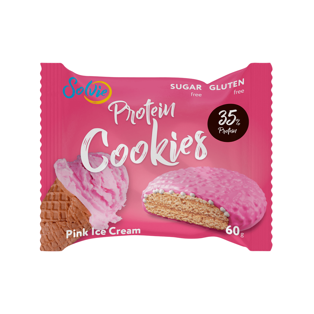 Протеиновое печенье SOLVIE Protein cookies, Розовое мороженое, 8 шт по 60 г  - отзывы покупателей на Мегамаркет