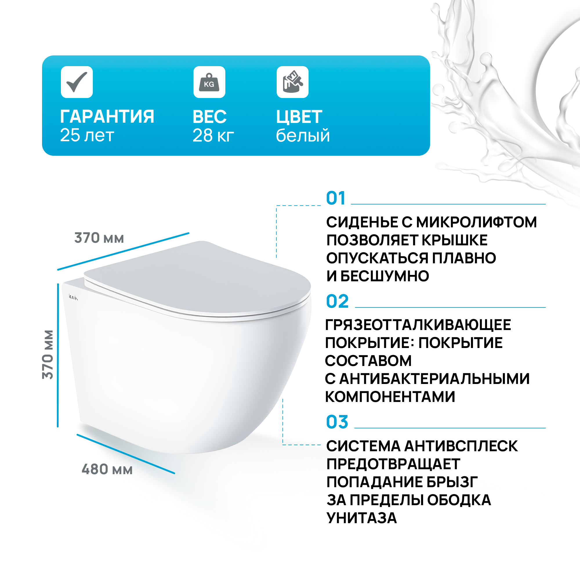 Унитаз подвесной IDDIS Blanco BLARDSEi25 безободковый - отзывы покупателей  на Мегамаркет | 600001569337