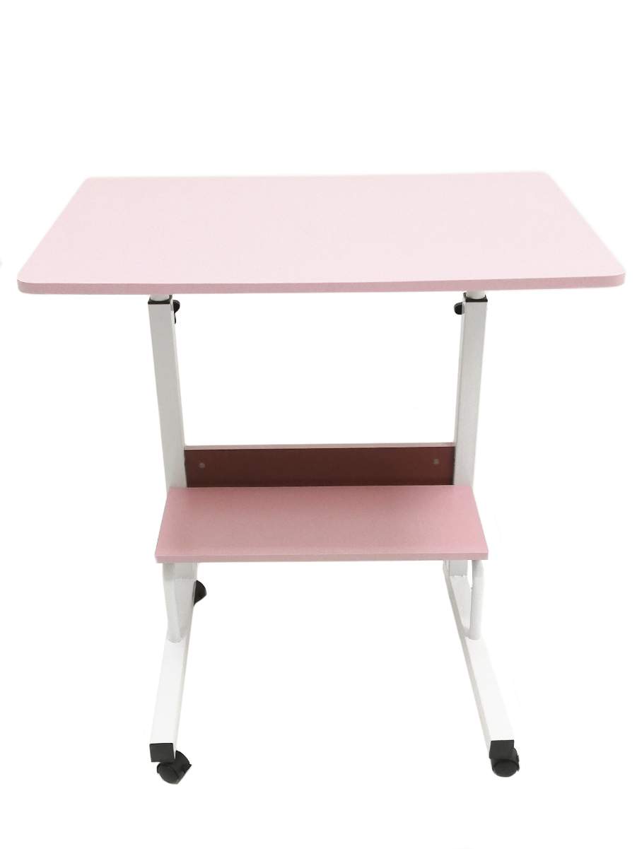Прикроватный столик для ноутбука с регулировкой высоты, розовый, 60х40 см