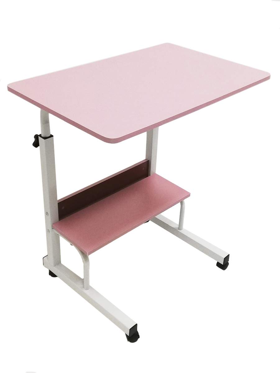Прикроватный столик для ноутбука с регулировкой высоты, розовый, 60х40 см
