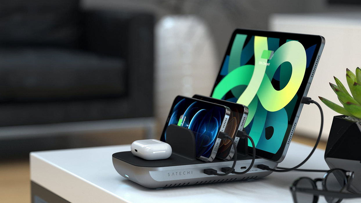 Док станции satechi. Satechi dock5 Multi-device Charging Station with Wireless Charging - Space Gray. Беспроводное зарядное устройство Satechi. Satechi беспроводная зарядка для Apple. Satechi Trio Wireless Charging Pad.