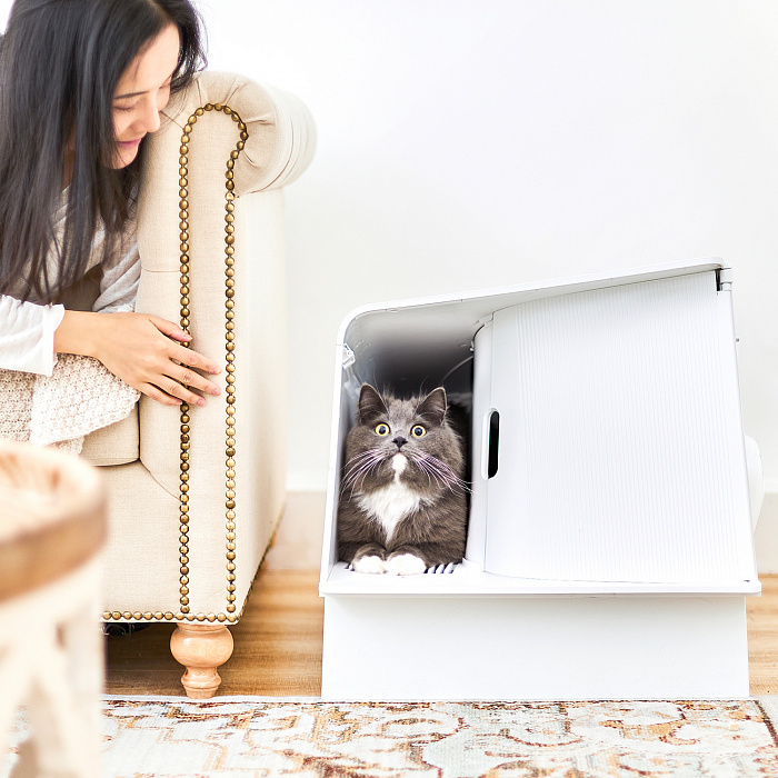 Туалет для кошек Petkit White Villa Cat Litter Box PК30, белый, 53.3х52.8х51.8 см