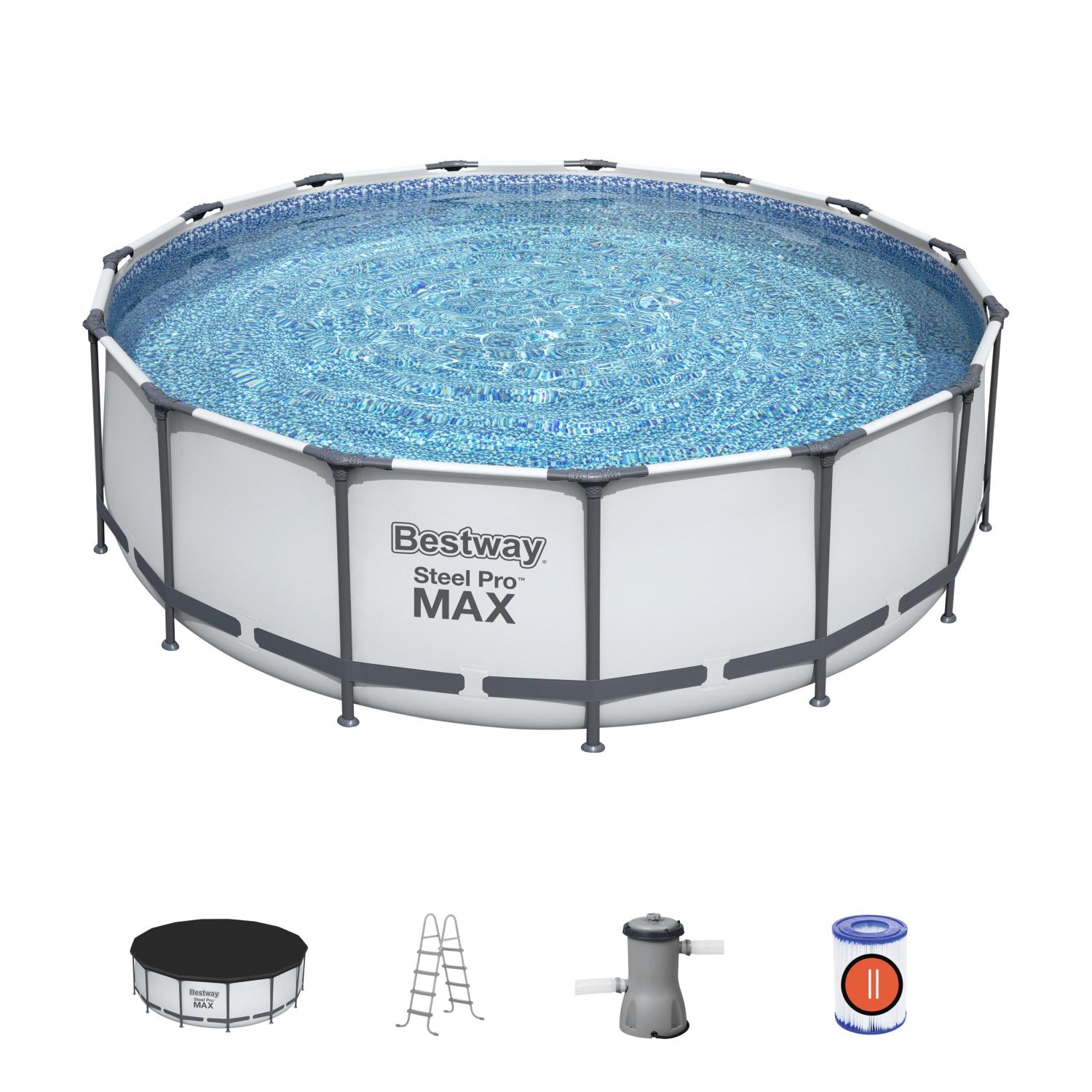 Каркасный бассейн Bestway Steel Pro Max 56438 BW 457х457х122 см
