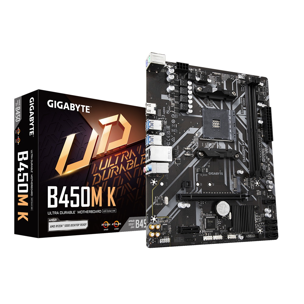 Материнская плата Gigabyte B450M K, купить в Москве, цены в  интернет-магазинах на Мегамаркет