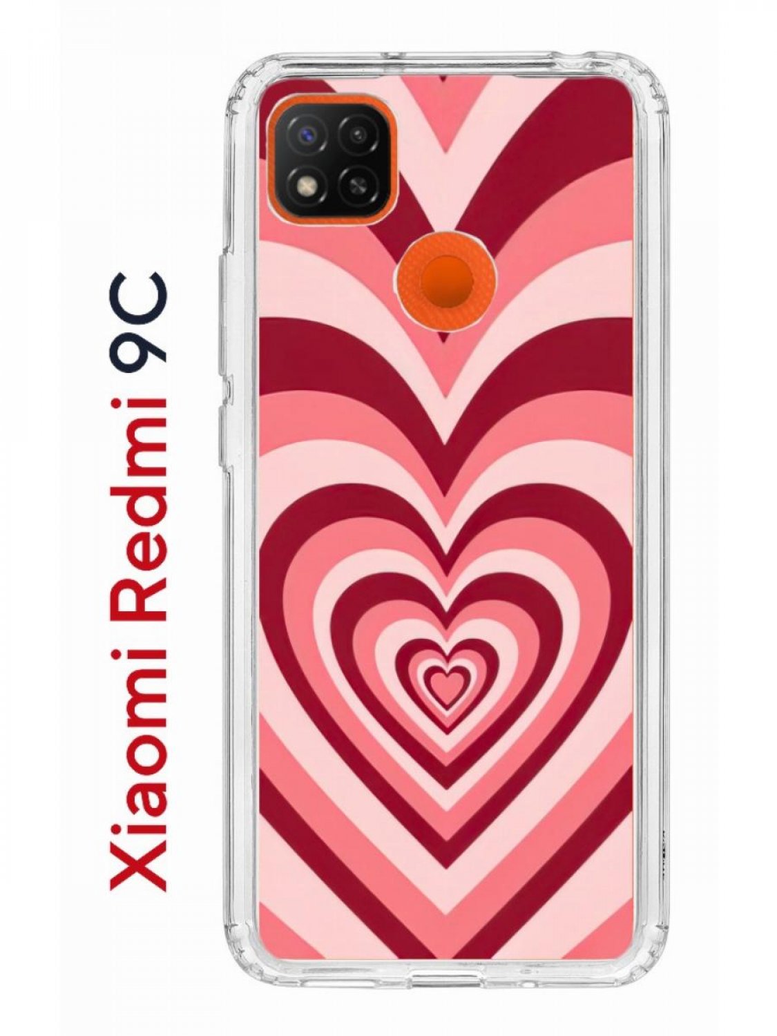 Чехол на Redmi 9C с принтом Kruche Print Сердце,противоударный бампер с  защитой камеры, купить в Москве, цены в интернет-магазинах на Мегамаркет