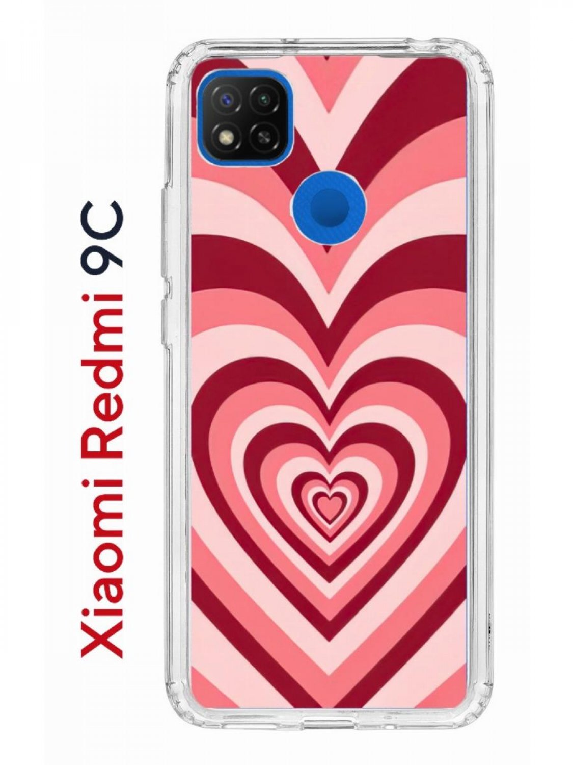 Чехол на Redmi 9C с принтом Kruche Print Сердце,противоударный бампер с  защитой камеры, купить в Москве, цены в интернет-магазинах на Мегамаркет