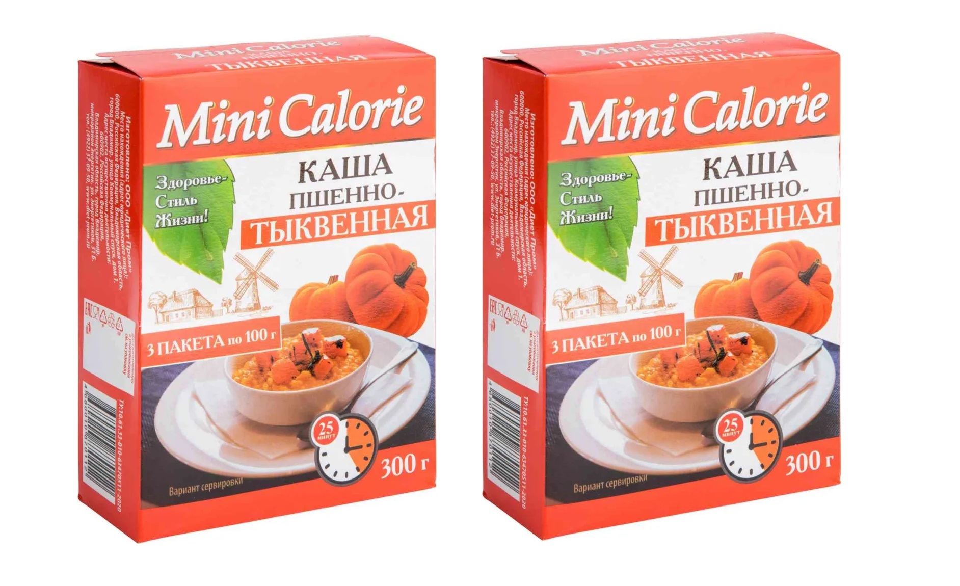 Каша Mini Calorie пшенно-тыквенная, 3х100 г, 2 упак – купить в Москве, цены  в интернет-магазинах на Мегамаркет