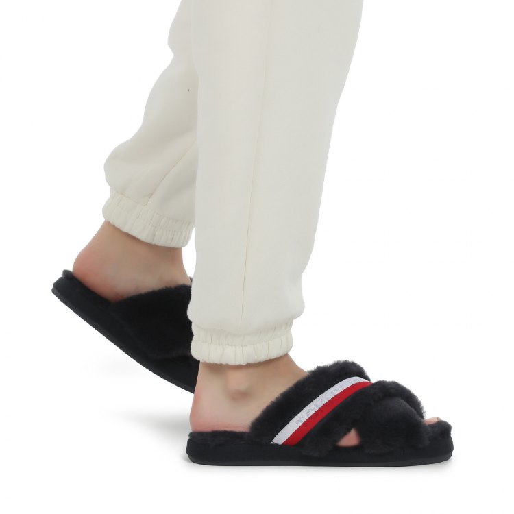 Женские тапочки TOMMY HILFIGER TOMMY FURRY HOME SLIPPER цв. темно-серый 35-36 EU