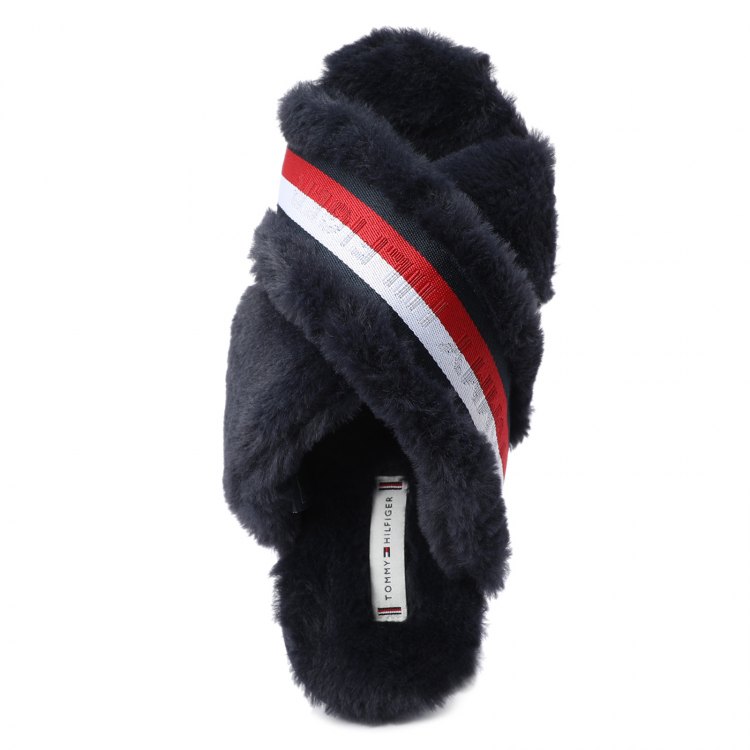 Женские тапочки TOMMY HILFIGER TOMMY FURRY HOME SLIPPER цв. темно-серый 35-36 EU