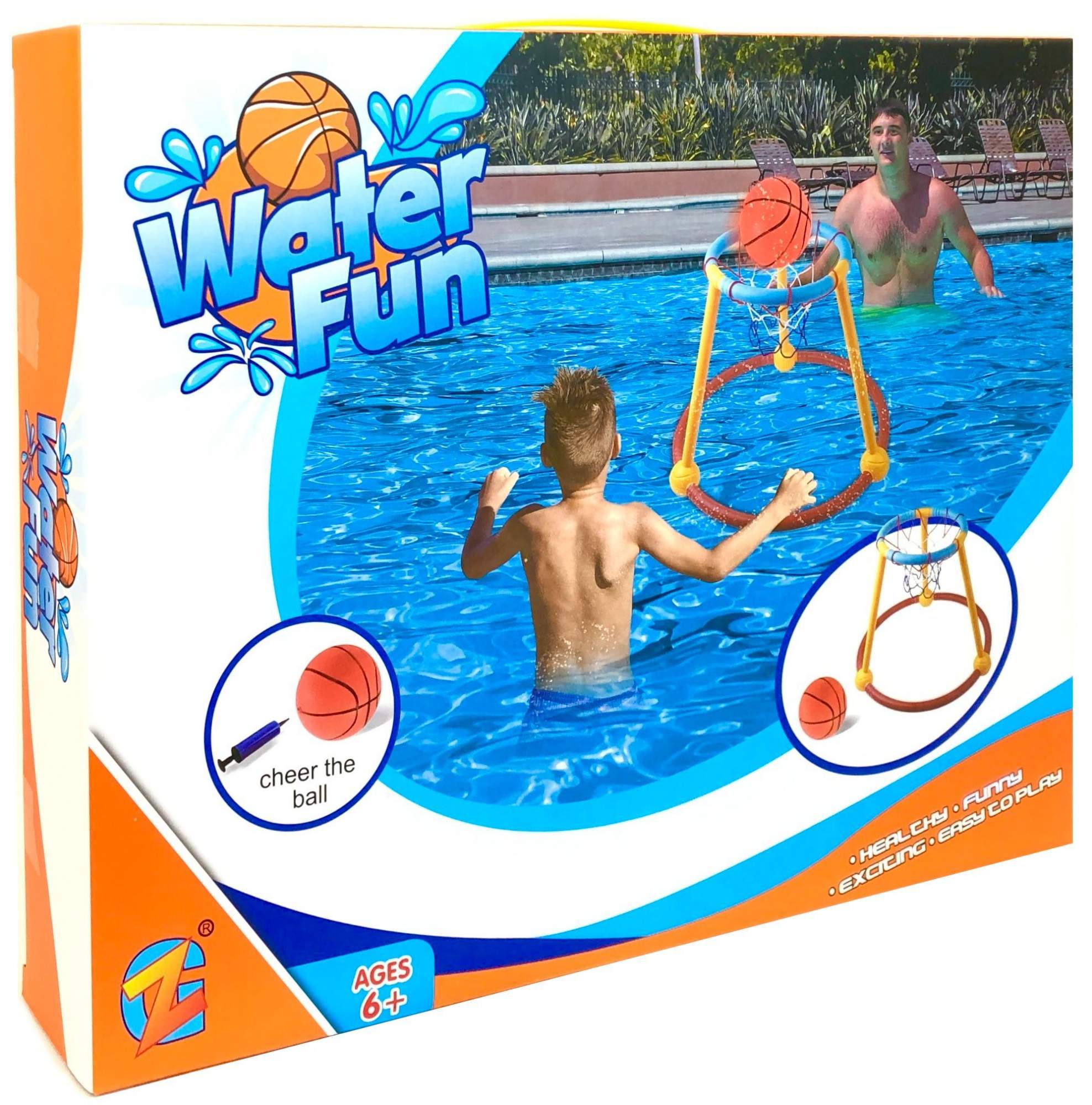 Баскетбольное кольцо для игр на воде PLAYSMART Water Fun, с мячем и насосом  – купить в Москве, цены в интернет-магазинах на Мегамаркет