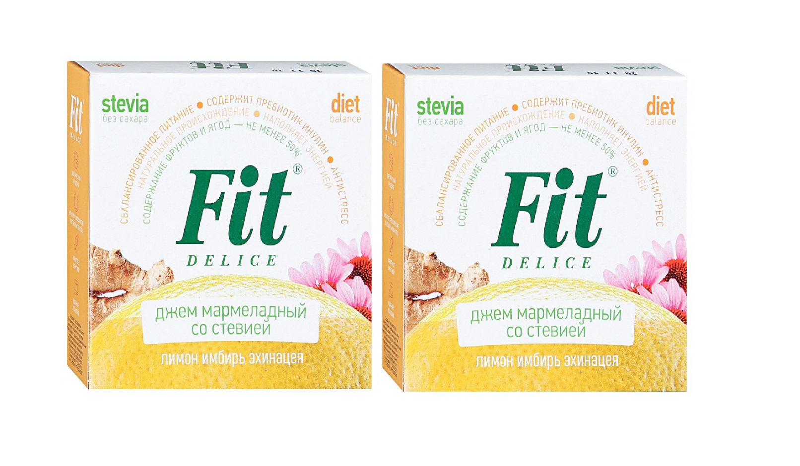 Купить джем Fit Delice мармеладный, лимон+имбирь+эхинацея, 100 г, 2 шт,  цены на Мегамаркет | Артикул: 600012361010