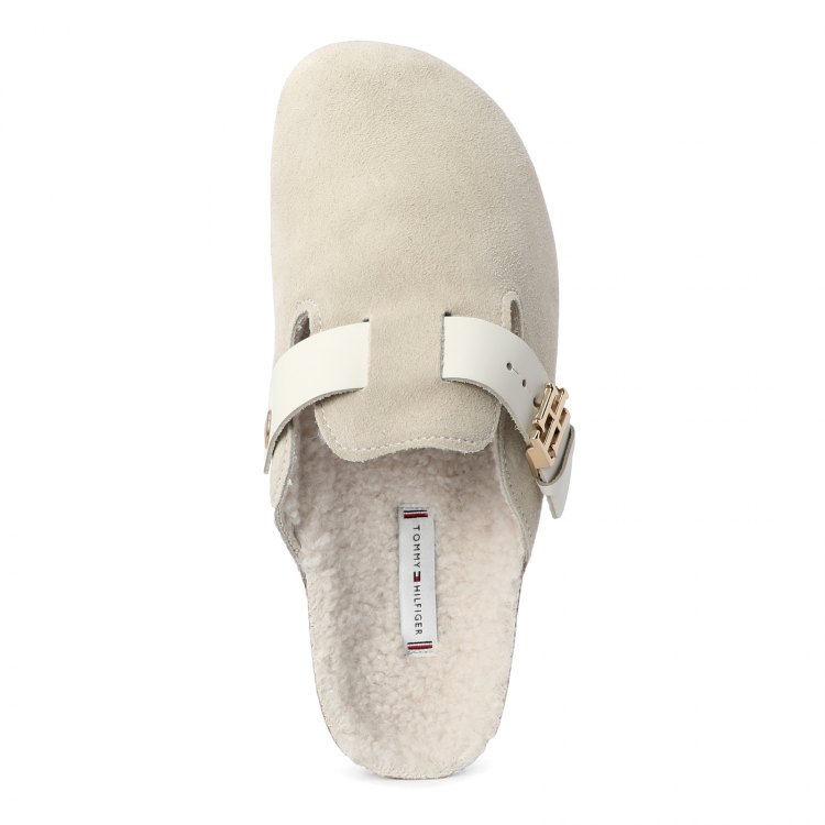 Женские тапочки TOMMY HILFIGER TH WARMLINED CLOSE TOE MULE цв. светло-бежевый 41 EU