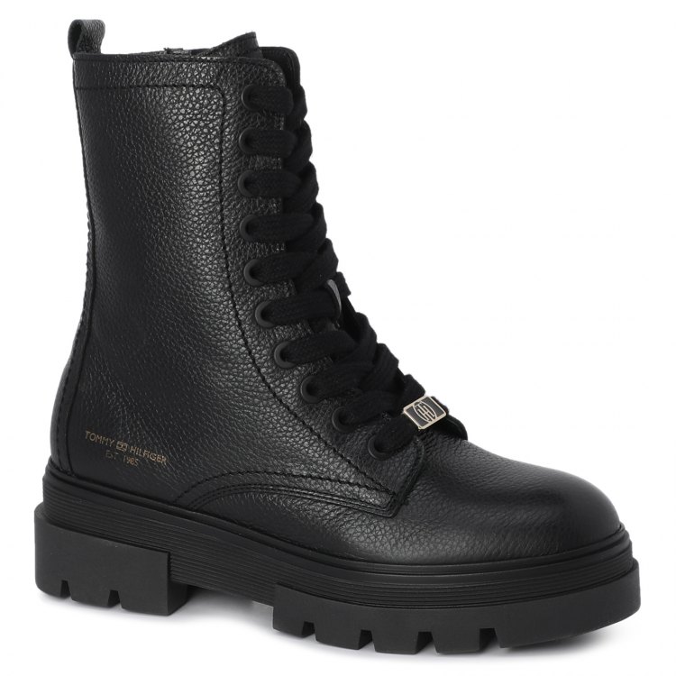 Женские ботинки TOMMY HILFIGER MONOCHROMATIC LACE UP BOOT FW0FW05946 цв. черный 41 EU