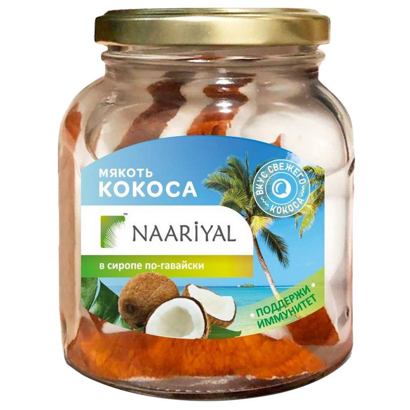 Мякоть кокоса Naariyal "В сиропе по-гавайски", 360 мл