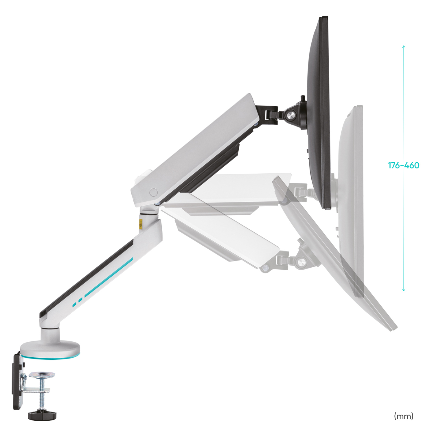 Кронштейн ONKRON для монитора 13"-34" дюймов настольный, белый GM25