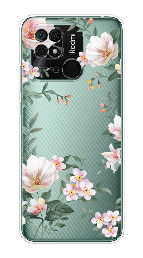 Чехол на Xiaomi Redmi 10C "Beautiful white flowers", купить в Москве, цены в интернет-магазинах на Мегамаркет