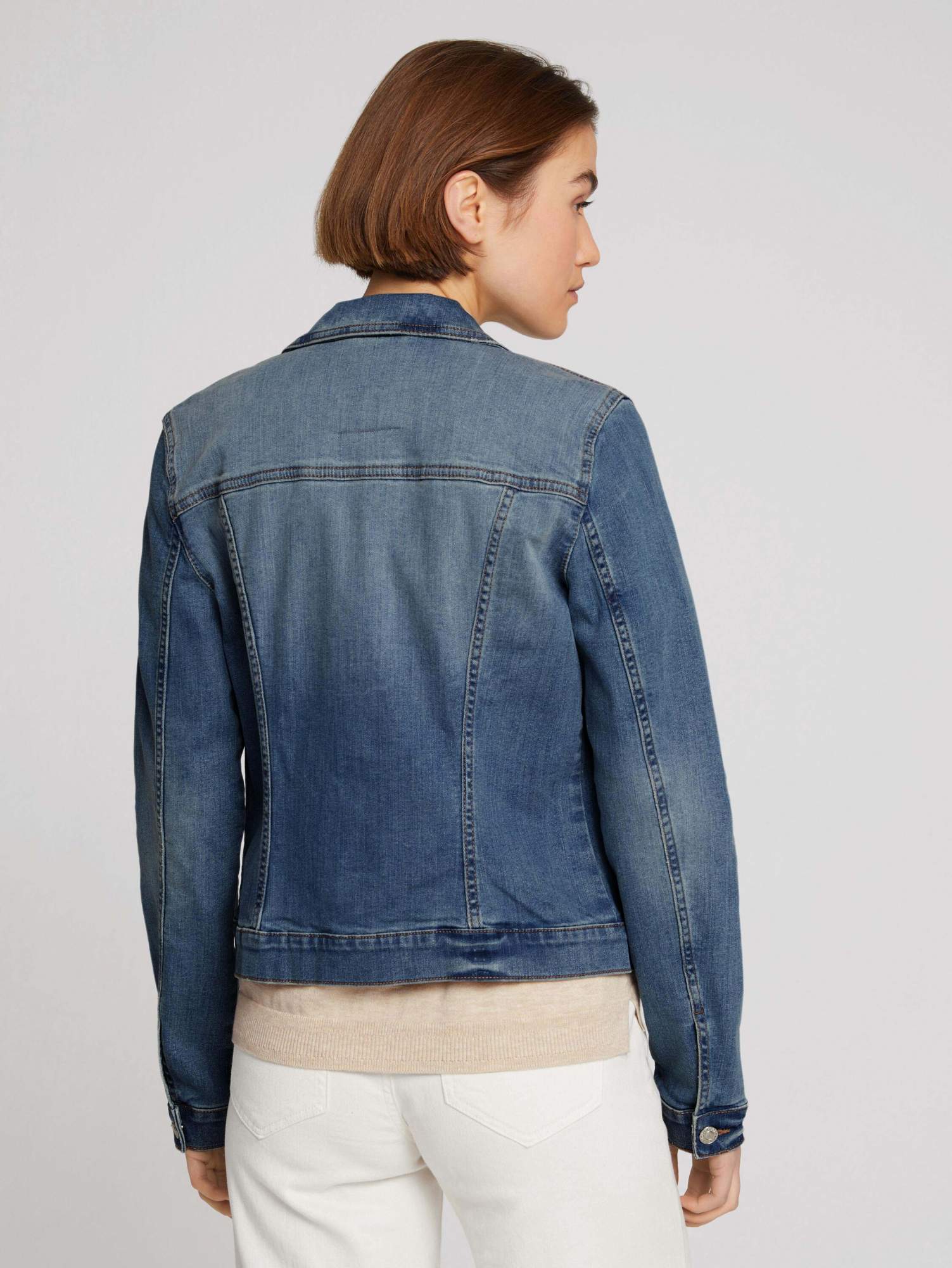 Джинсовая куртка женская TOM TAILOR 1023962 синяя XL