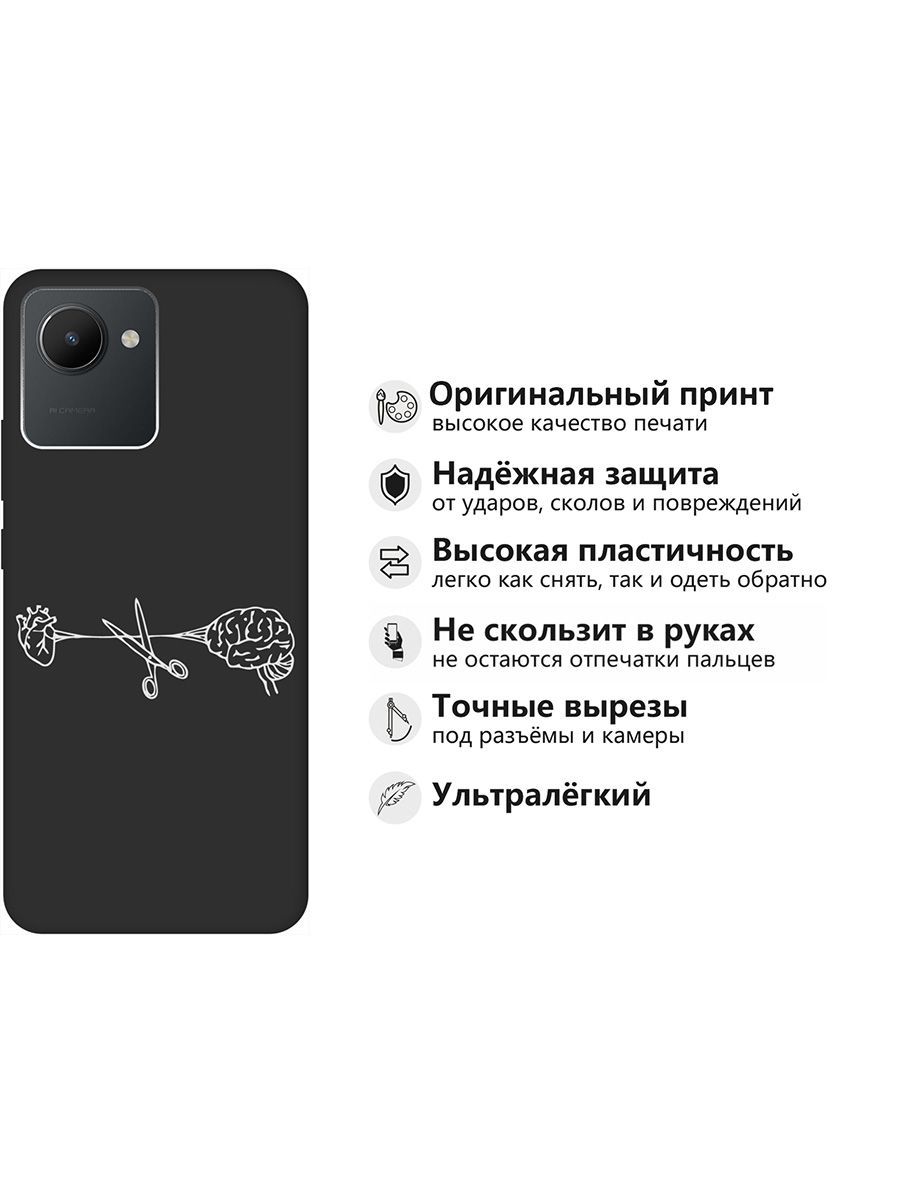 Матовый Soft Touch Чехол на realme C30 с 3D принтом 