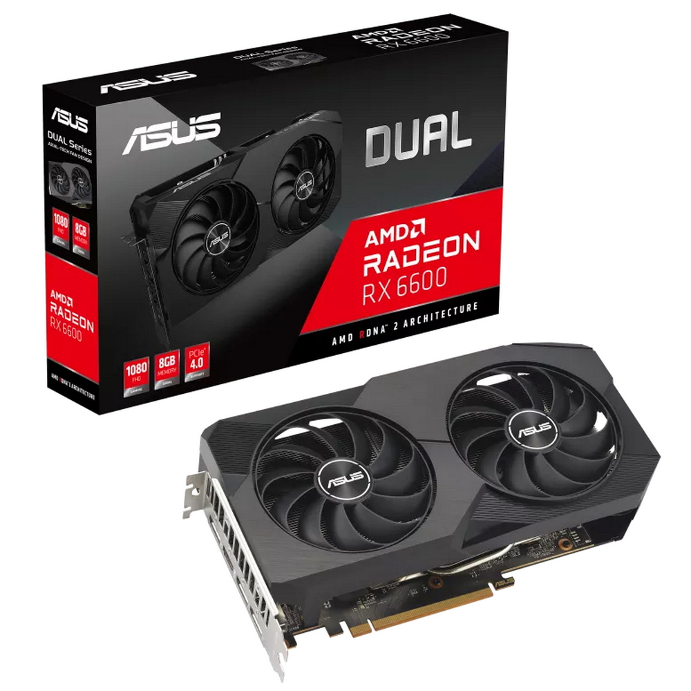 Видеокарта ASUS AMD Radeon DUAL-RX6600-8G-V2, купить в Москве, цены в интернет-магазинах на Мегамаркет