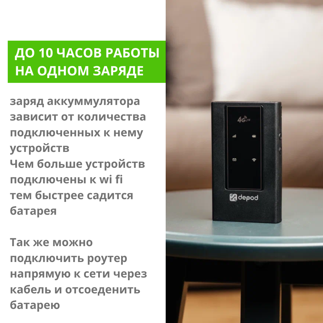 Wi-Fi роутер с LTE-модулем Depod Rocket Black 00-0047440 - отзывы  покупателей на Мегамаркет