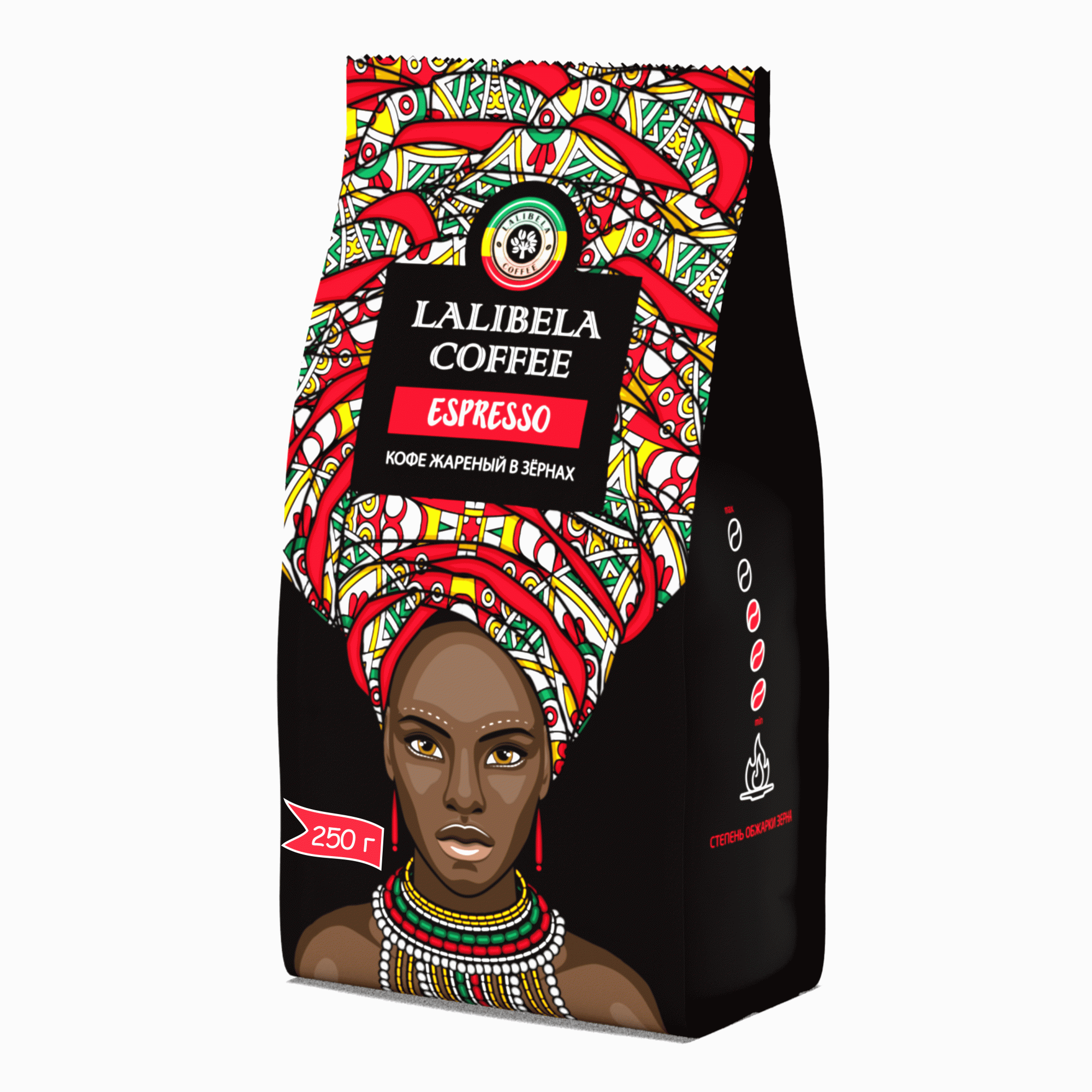 Кофе в зернах LALIBELA COFFEE Espresso арабика 40%, робуста 60%, 250 г - купить в LALIBELA COFFEE FBS, цена на Мегамаркет